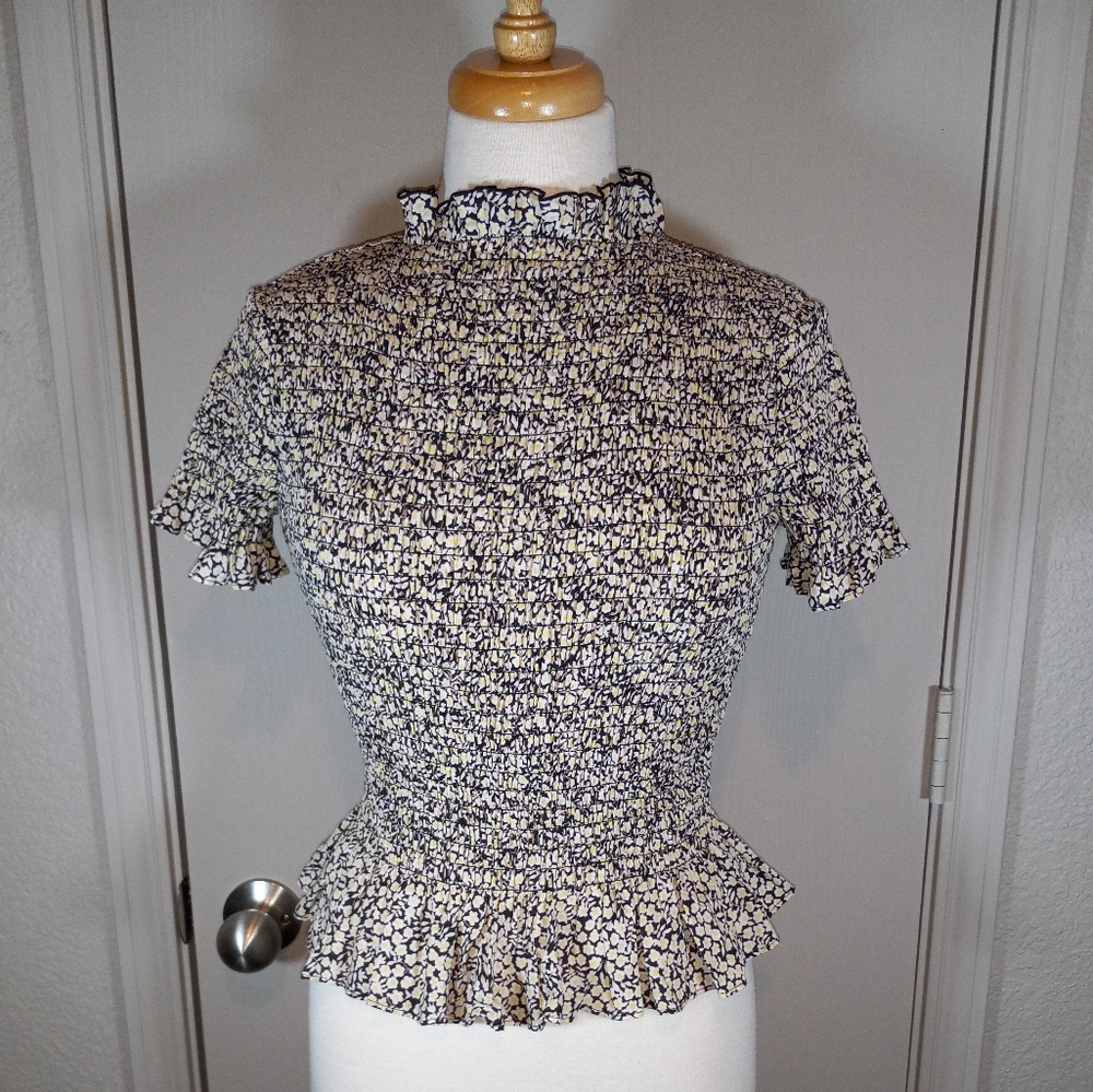& Other Stories Smocked Ruffle Top